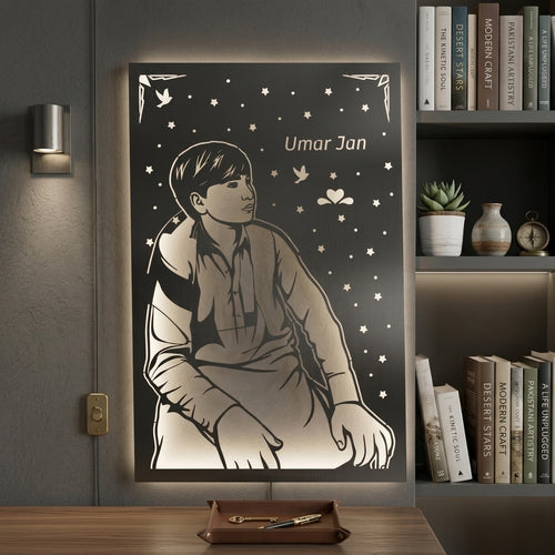 Customized Metal Portrait Neon Frame - Personalized Wall Art (All Sizes)