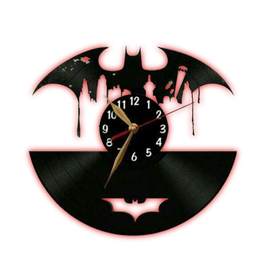 Batman Gotham City metal  Wall Clock - Retro LED Night Light Wall Decor