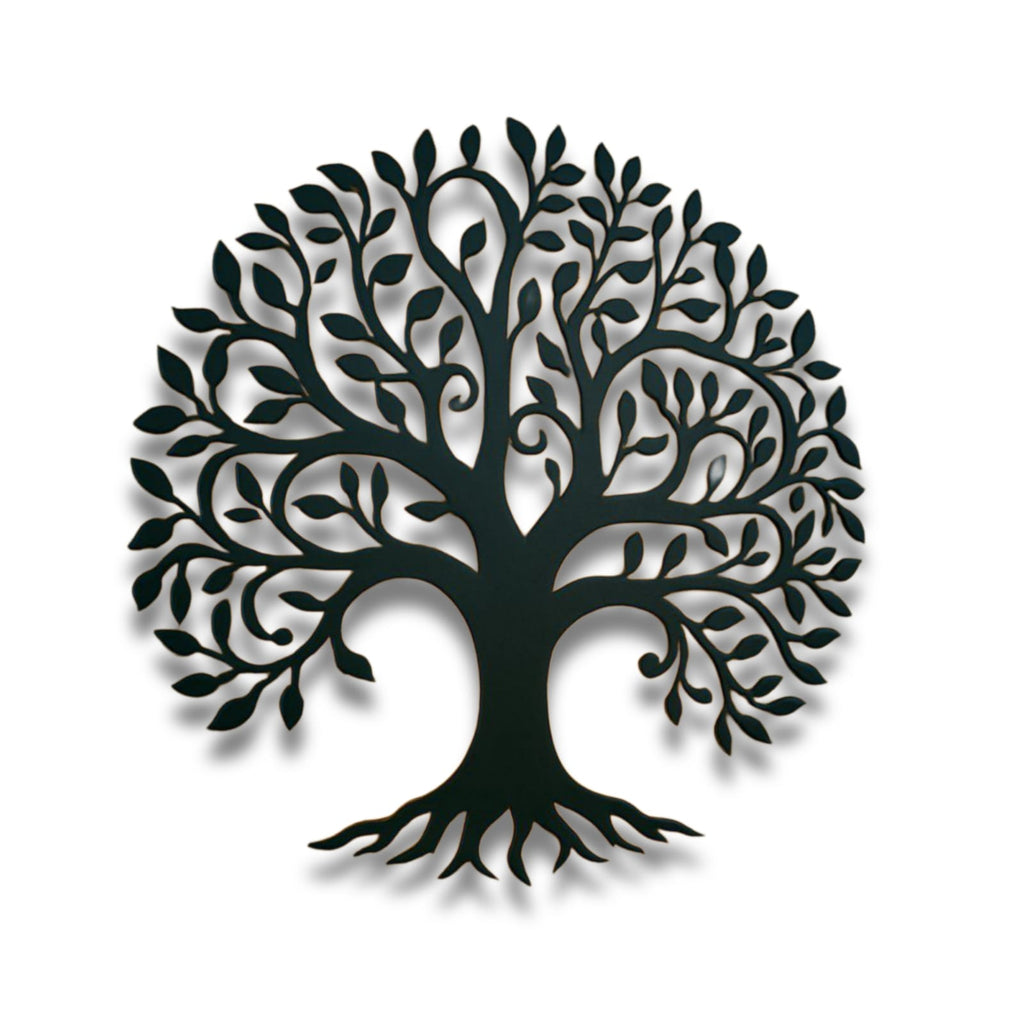 Majestic Tree of Life Metal Wall Art – Round Nature Silhouette Decor