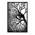 Mystic Eagle Eye & Tree Branches Metal Wall Art – Abstract Nature Frame