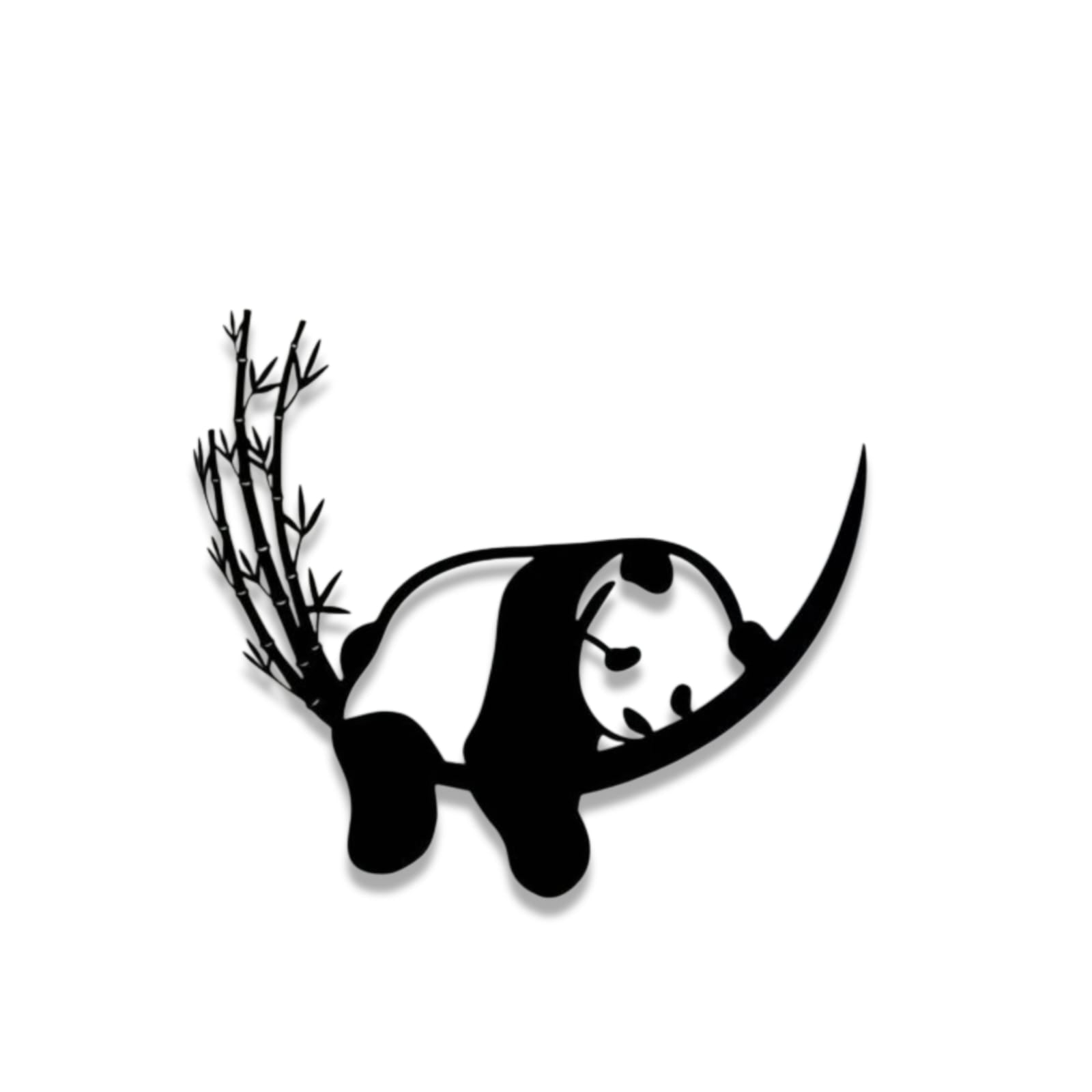 Cute Sleeping Panda on Bamboo Metal Wall Art – Creative Animal Decor