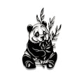 Handcrafted Sitting Panda with Bamboo Leaves Metal Wall Art – Wildlife Decor