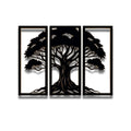 Premium 3-Piece Triptych Tree of Life Metal Wall Art – Large Living Room Decor
