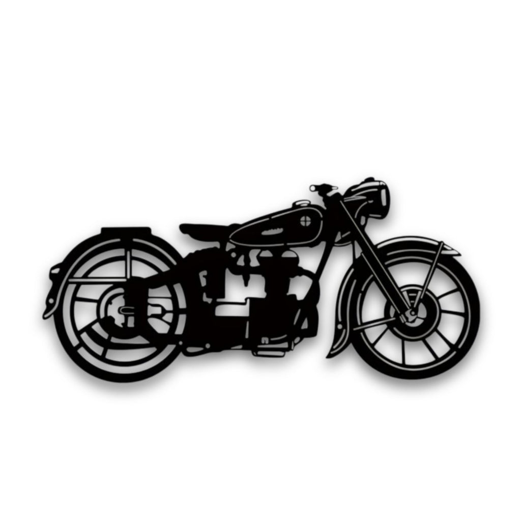 Vintage Classic Cruiser Motorcycle Metal Wall Art – Retro Biker Silhouette