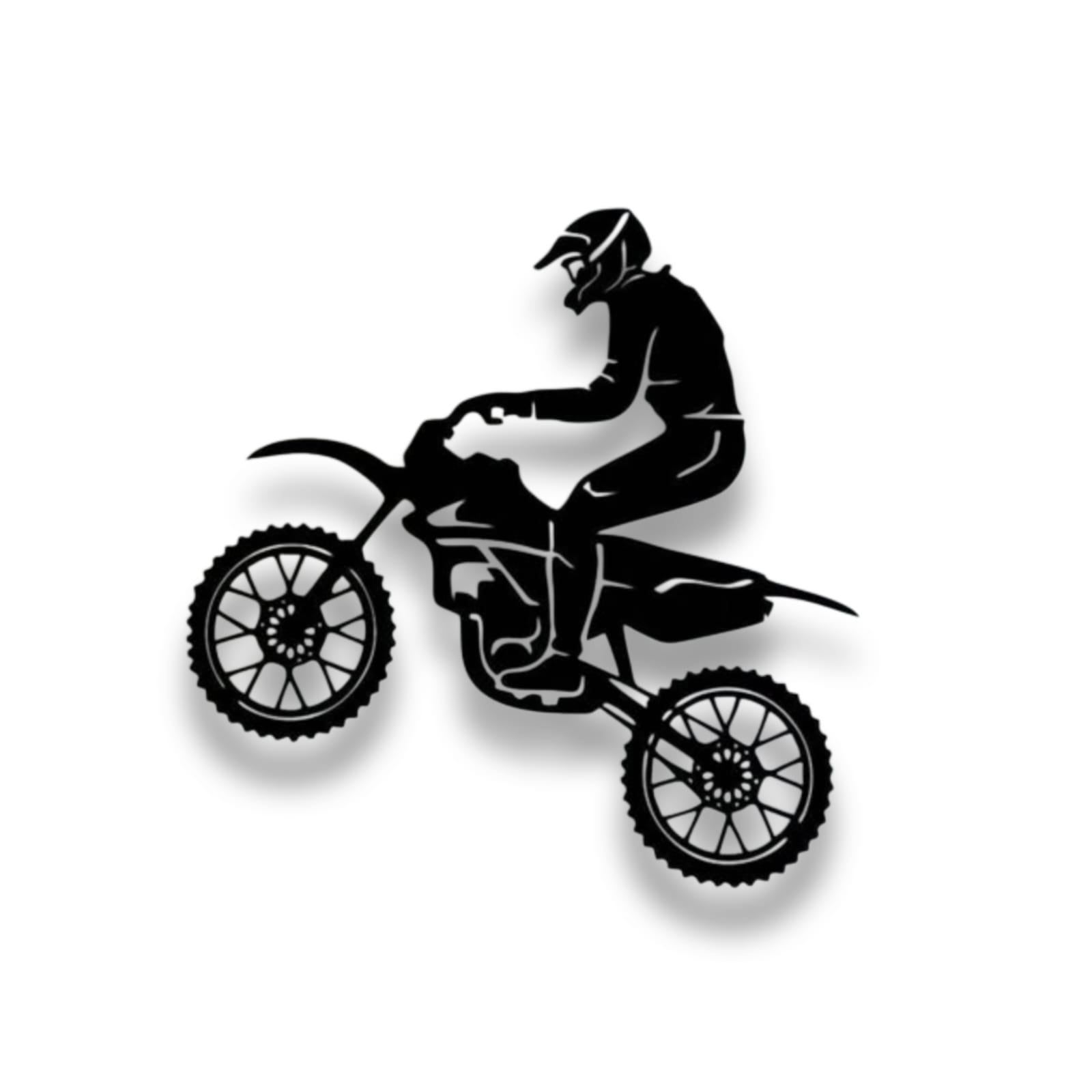 Extreme Dirt Bike Motocross Metal Wall Art – Off-Road Stunt Silhouette