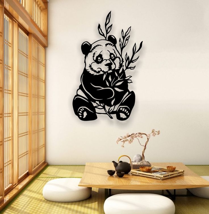 Handcrafted Sitting Panda with Bamboo Leaves Metal Wall Art – Wildlife Decor